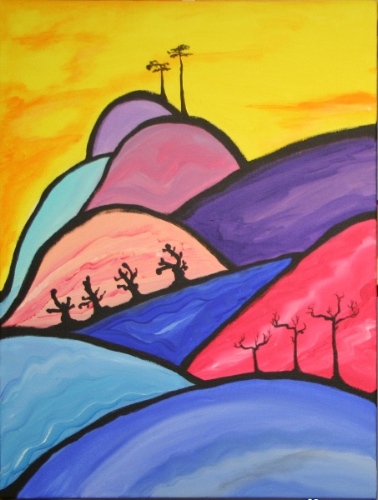Hills and Birds: 1