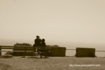 Retro couple on the beach